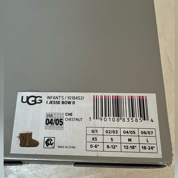 🎀Unworn, new in box Baby Girl Uggs Sz 5 Pink Bow 🎀 - Picture 6 of 8